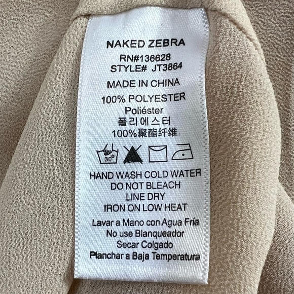 NWT Naked Zebra High Neck 3-Button Back of Neck Closure - Picture 6 of 7